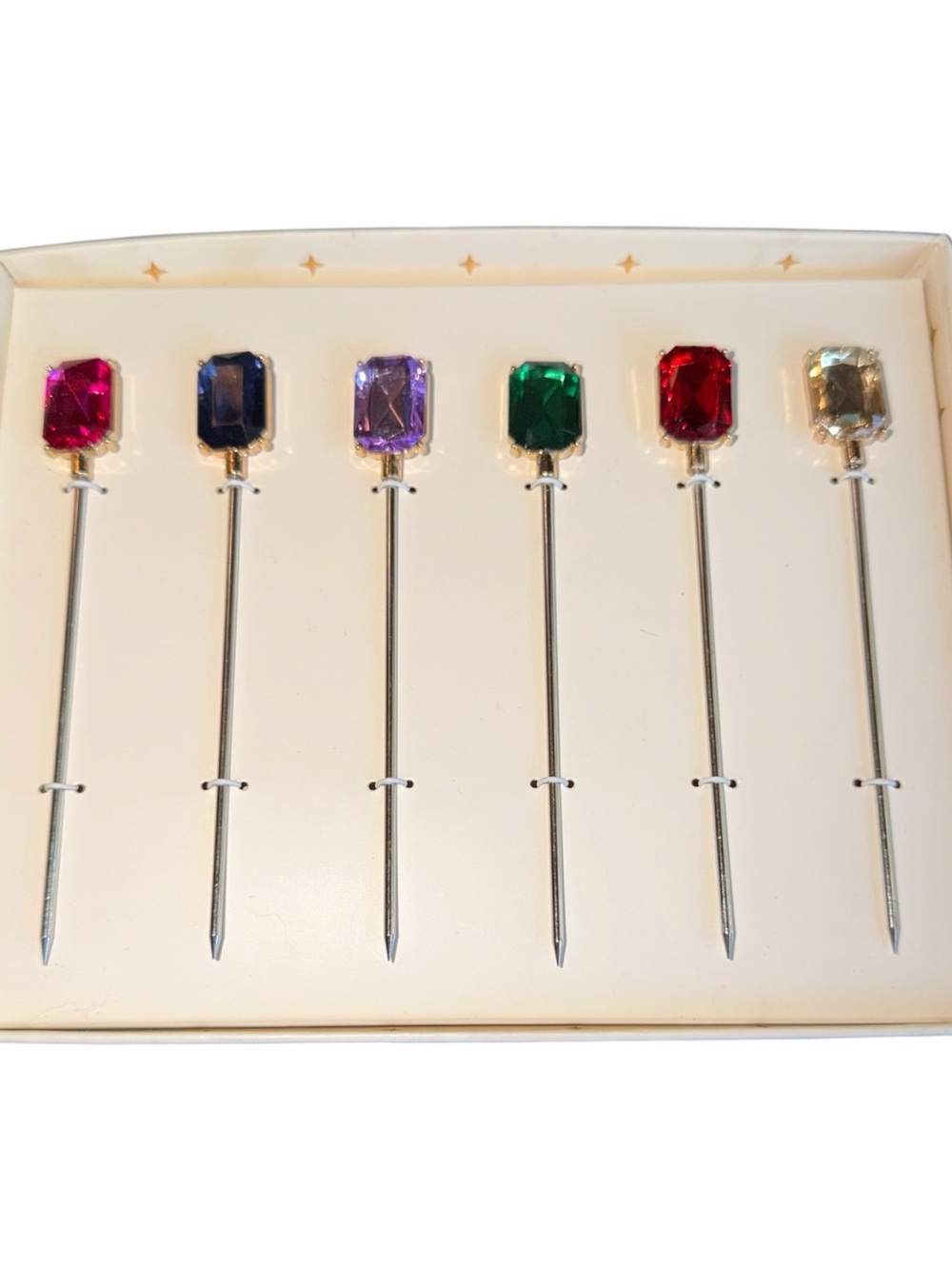 Source Unknown Multicolor Jewel-Topped Cocktail Picks